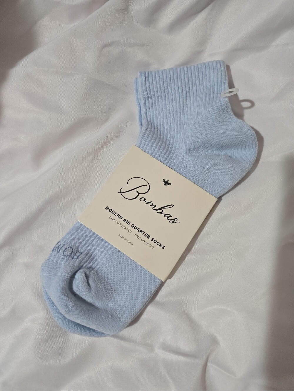 NWT Bombas Unisex Modern Rib Quarter Socks Medium Cushioned Footbed Blue